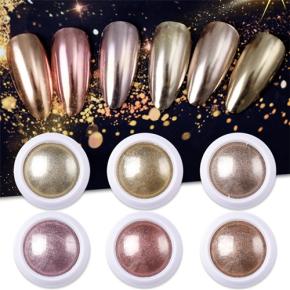 Metallic Effect Nail Mirror Glitter Powder Rose Gold Chrome Pigment TGP69