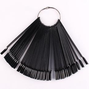 50 Sticks Fan Nail Art Display Black TND04