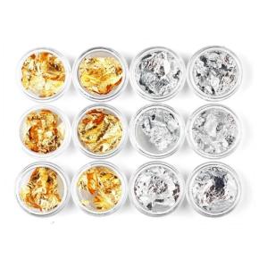 Mixed Gold Silver Color Foil Chip Flakes TGF26