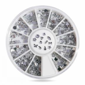 Mixed Star Flower Bow Shape Clear Nail Rhinestones NRW38