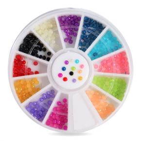 Colorful Half-round Nail Pearls NRW12