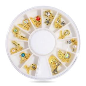 Metal Feather Design Nail Studs Nail Charms NRW29