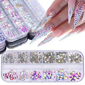 12Grids Flat-back AB Nail Art Rhinestones TNR07
