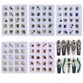 3D Luxury Nail Art Diamonds Rhinestones Metal Gems TNR09