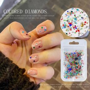 Mixed Color Point Back Glass Nail Rhinestones TNR11