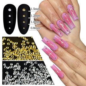 3D Mini Metal Gold Silver Nail Art Studs TNR12