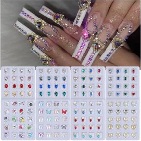 3D Luxury Nail Diamonds Metal Gems Nail Art Rhinestones TNR23