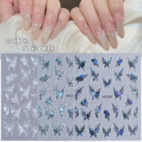 3D Laser Embossed Butterfly Nail Stickers NSK08