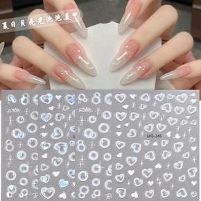 Cute Heart Embossed Nail Stickers NSK12